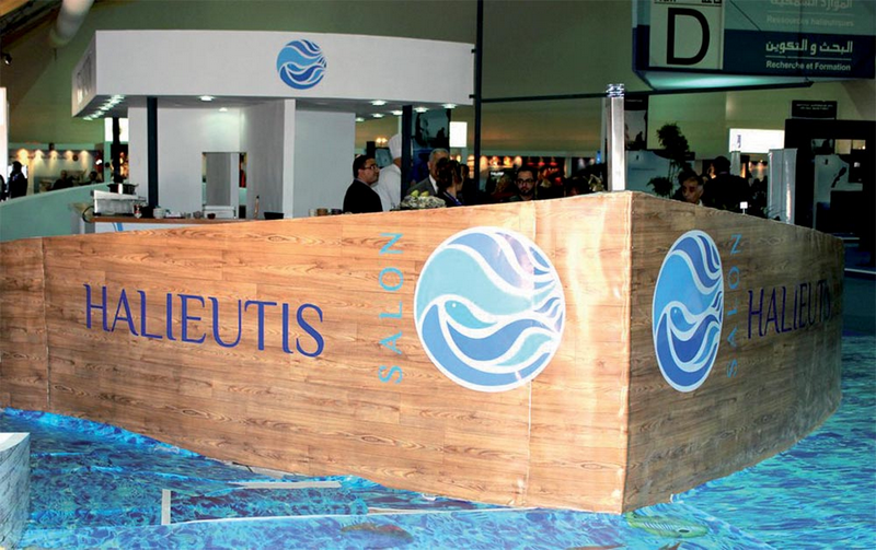 Vue des stands et exposants au Salon Halieutis 2025 à Agadir